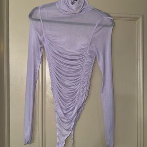 Free People Lavender Ruched Bodysuit